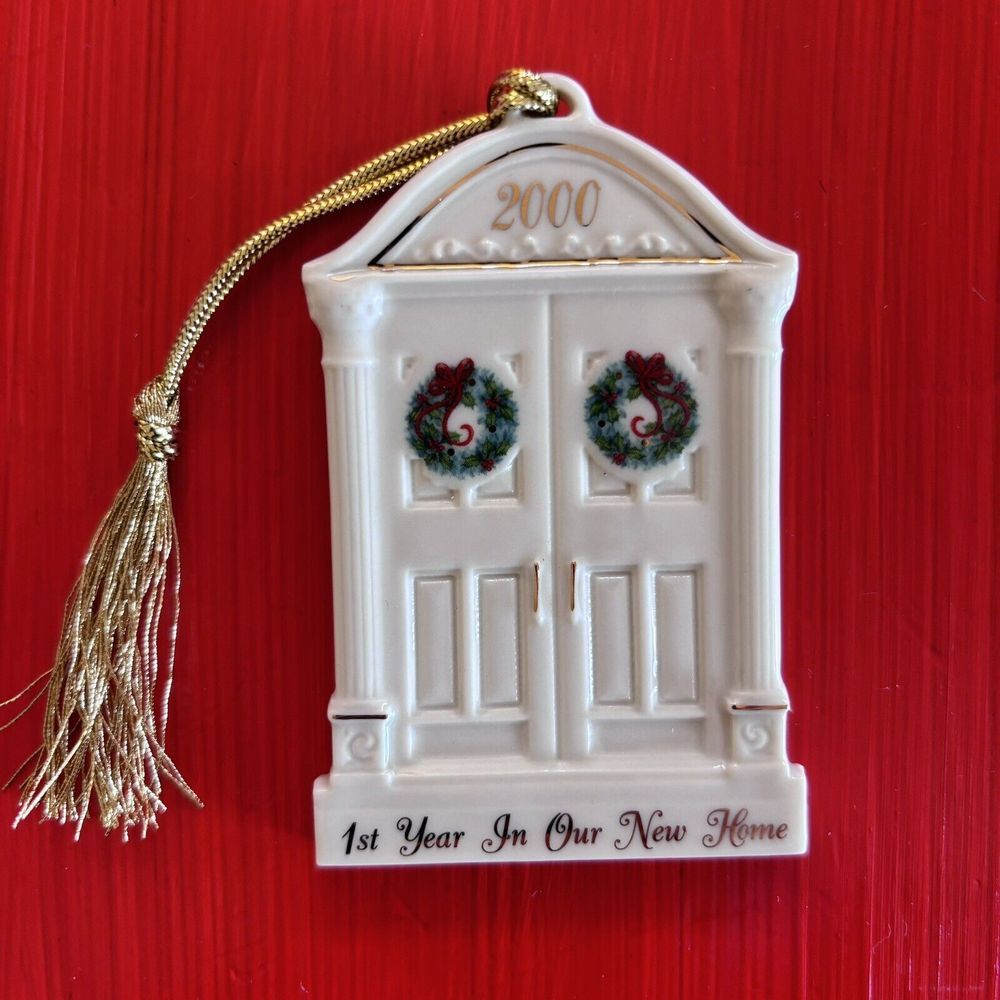 LENOX 2000 Annual Porcelain Christmas Ornament Door 1st Year in Our‎ New Home